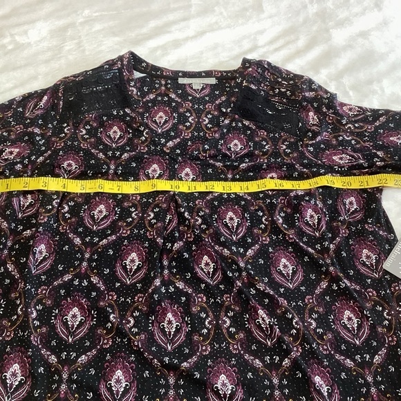 NEW Daniel Rainn Black Purplish/Brown Moody Floral Print Tunic Top 1X Stitch Fix - Picture 8 of 11